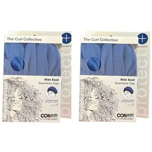 2 Pack Conair The Curl Collective Wide Band Reversible Seamless Cap Double Layer